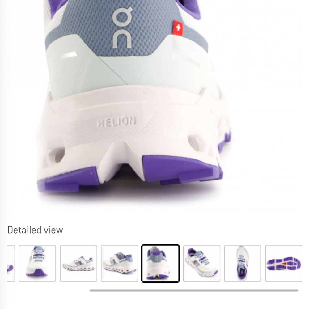 On Running Cloudnova Women's White & Purple Running Shoe - Picture 6 of 16